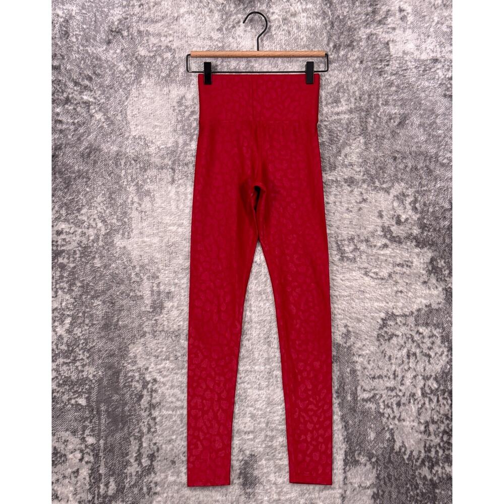 Carbon38 Leggings XXS Womens Red Leopard Takara Shine High Rise